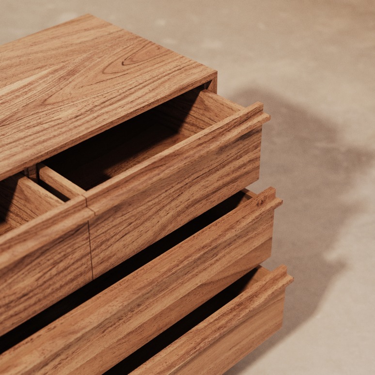 Niels  - Chest of Drawers in solid acacia