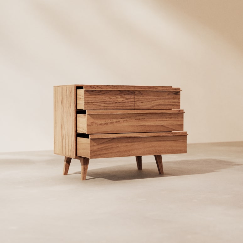 Niels  - Cassettiera in acacia massello
