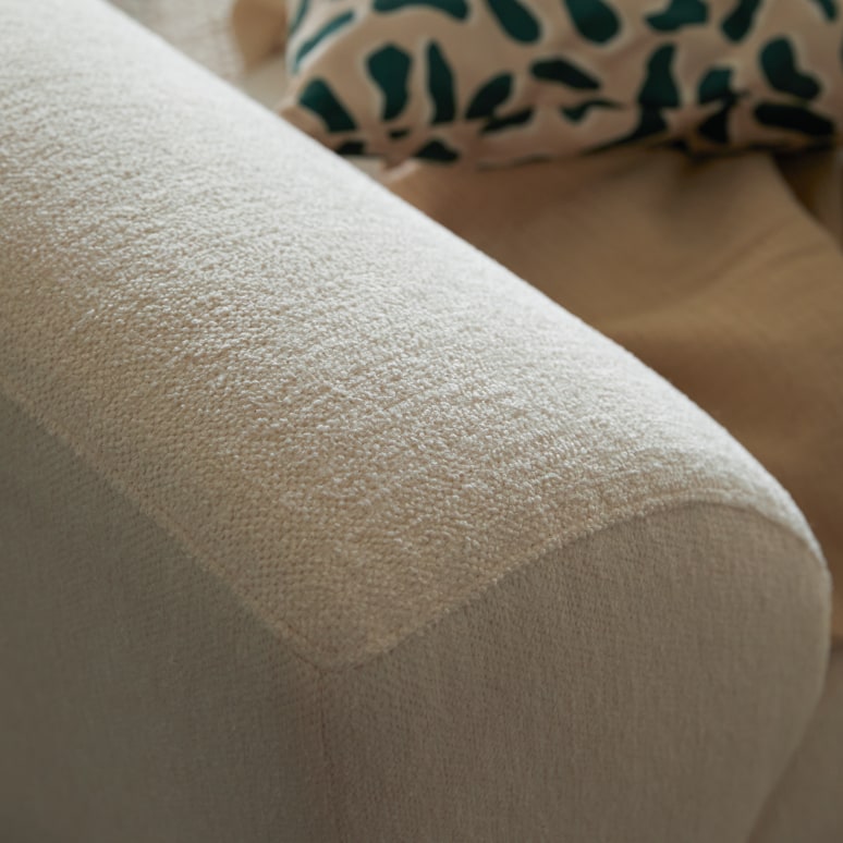 Vénus - Canapé modulable en tissu écru, 3 places