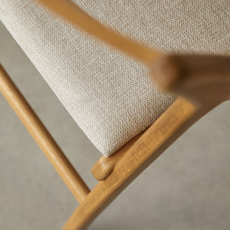 Clara - Chaise en chêne et tissu écru