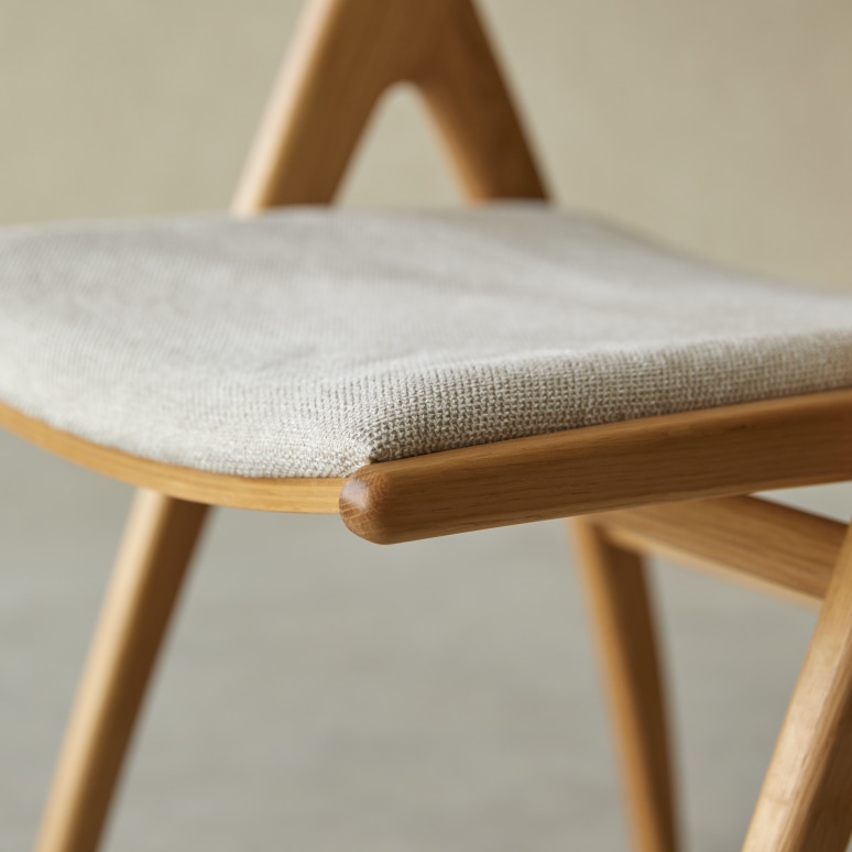 Clara - Chaise en chêne et tissu écru