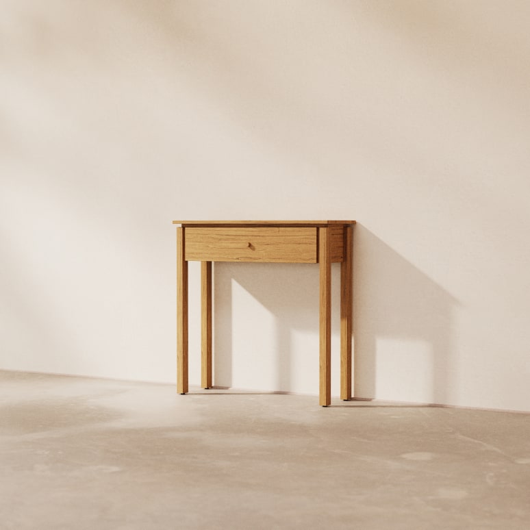 Renata - Console d'entrée en hévéa massif P. 28 cm