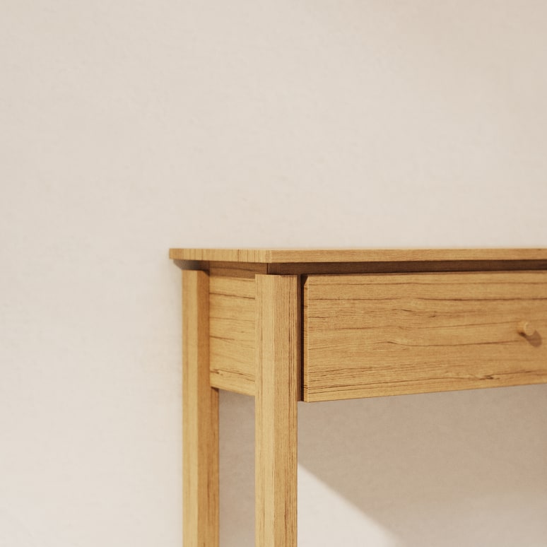 Renata - Console d'entrée en hévéa massif P. 28 cm