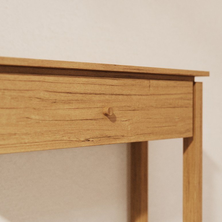 Renata - Consola de entrada de madera de caucho maciza P. 28 cm
