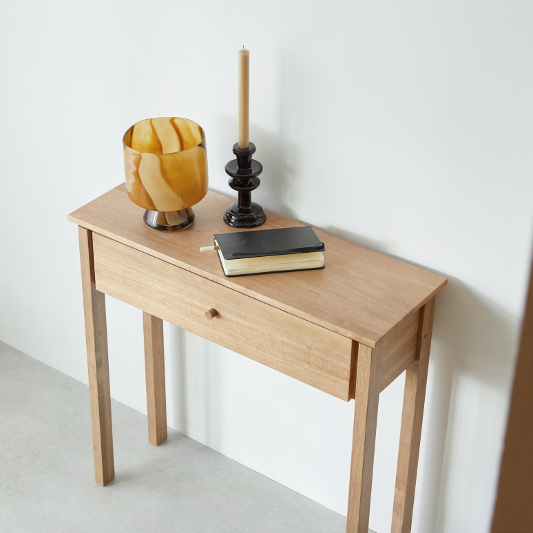 Renata - Console d'entrée en hévéa massif P. 28 cm