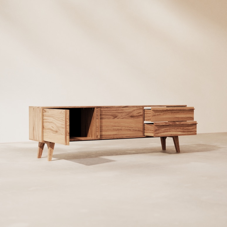 Niels  - Mueble de TV de acacia maciza 180 cm