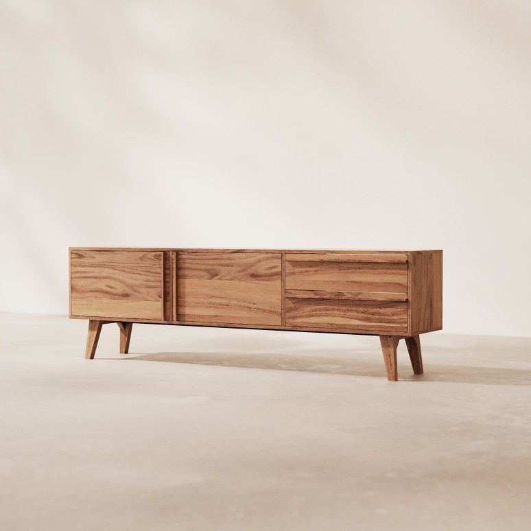 Niels  - TV Stand in solid acacia, 180 cm