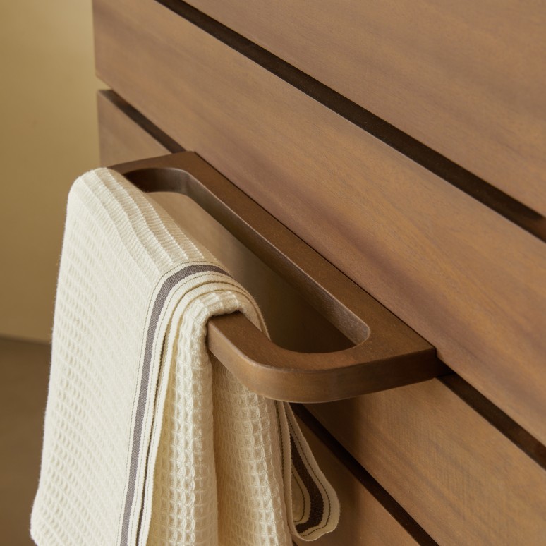 Arthur - Porte serviette modulable en acajou massif 30 cm