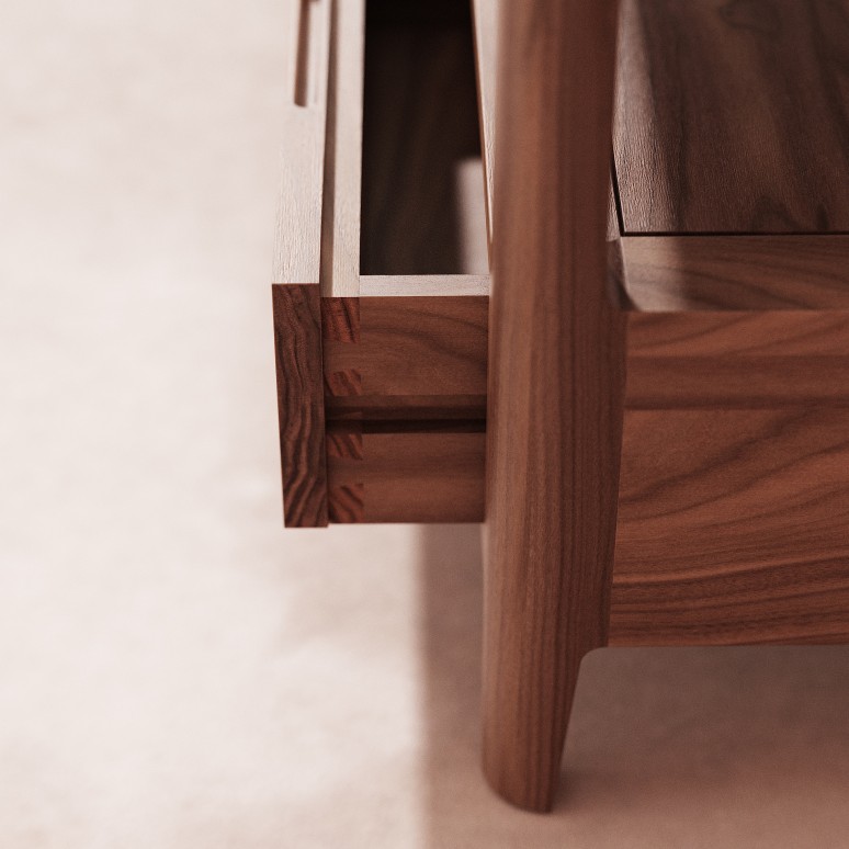 Arto - TV-Schrank aus massivem Nussbaum 100 cm