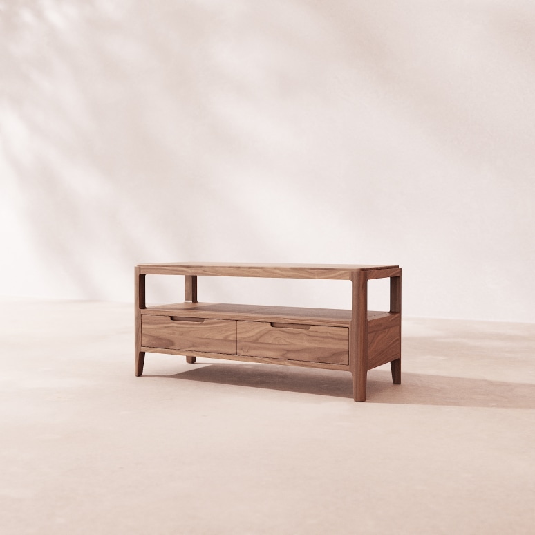 Arto - TV-meubel van massief notenhout 100 cm