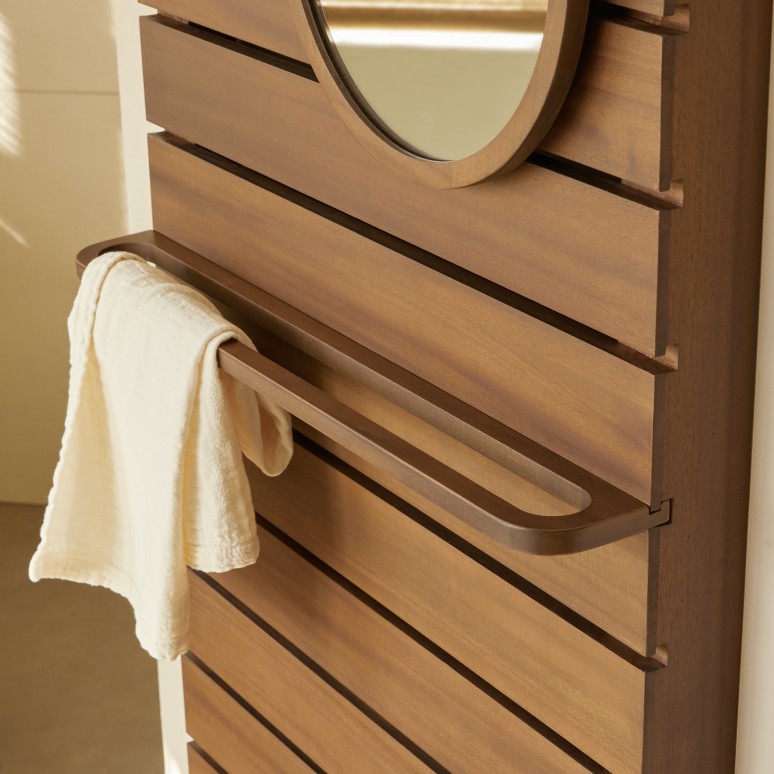 Arthur - Porte serviette modulable en acajou massif 60 cm