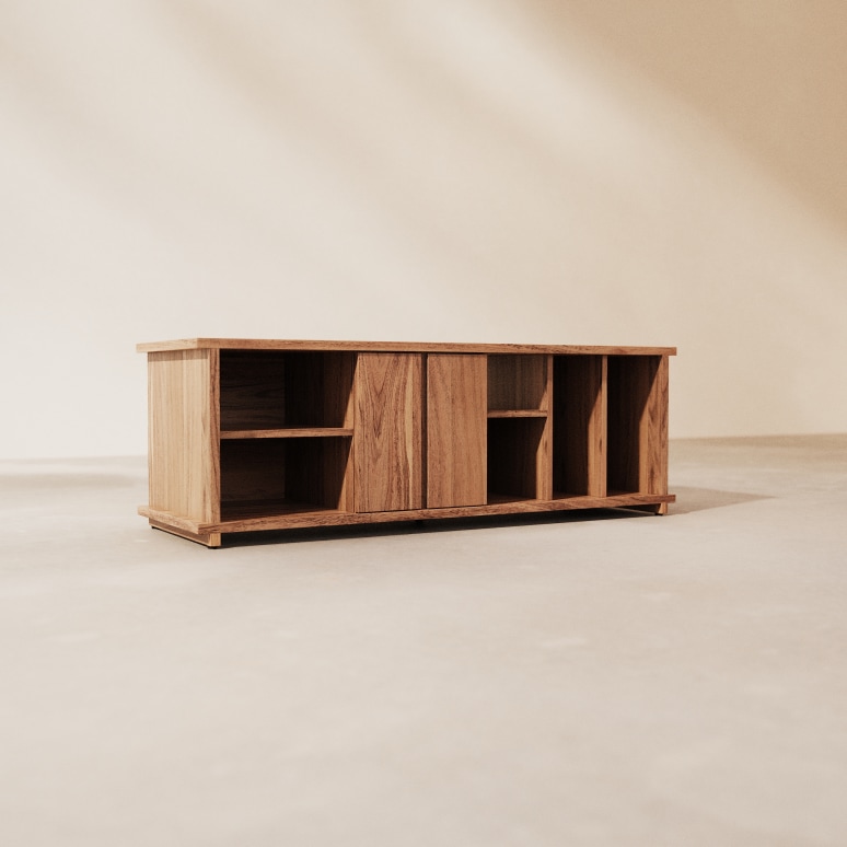 Jules - Mobile TV in acacia 120 cm