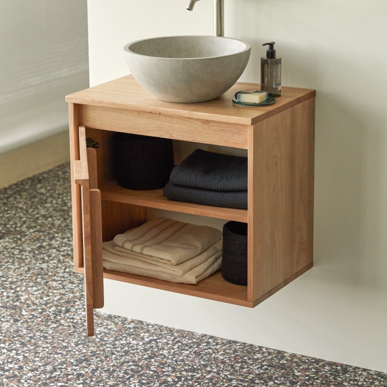 Néo - Badkamermeubel van massief rubberhout 60 cm