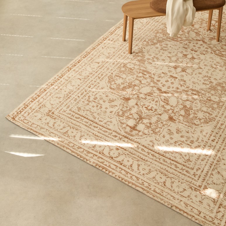 Lia - Tapis imprimé vintage en coton 200x300cm