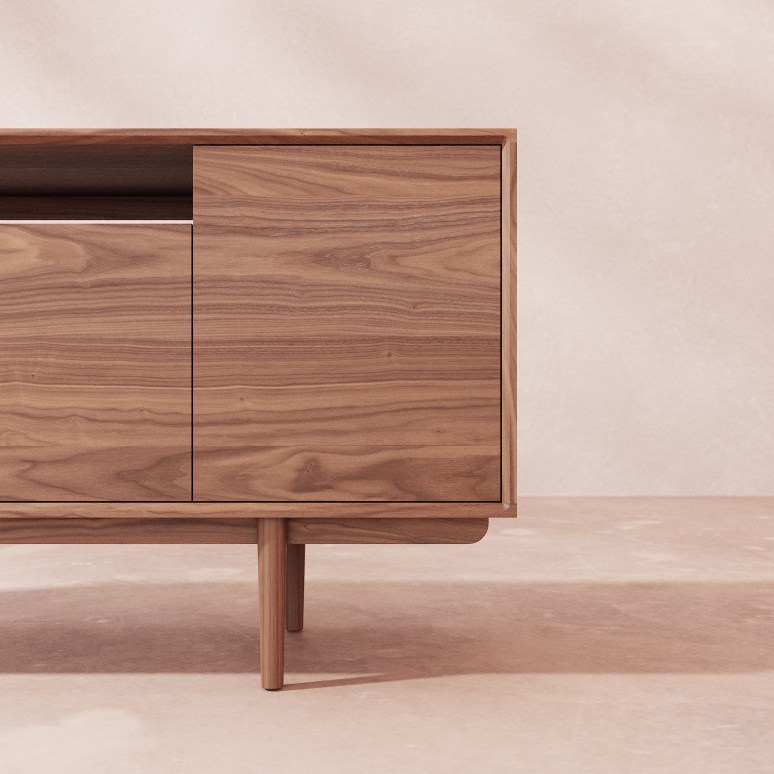 Elllie - Buffet en noyer massif 180 cm