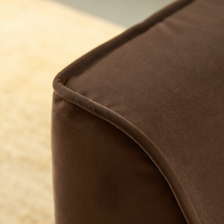 Quinto - Chauffeuse modulable en tissu marron