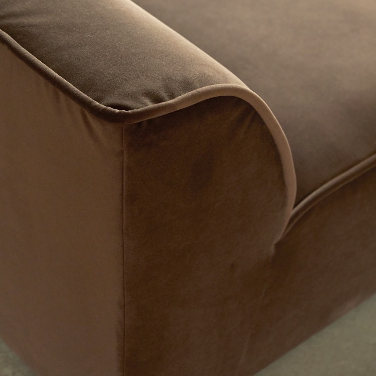 Quinto - Modulaire loungestoel in bruine stof