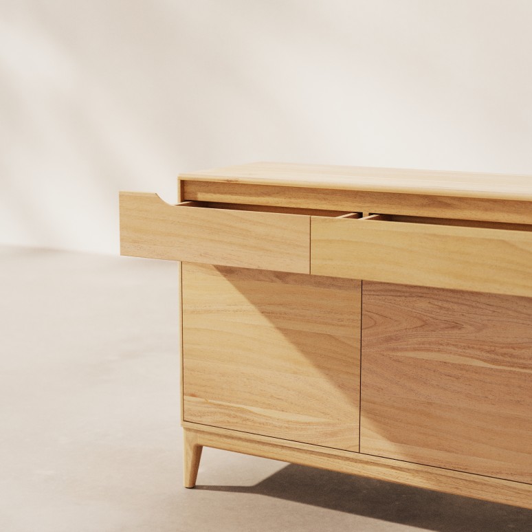 Gabrielle - Sideboard in solid light mango wood, 150 cm