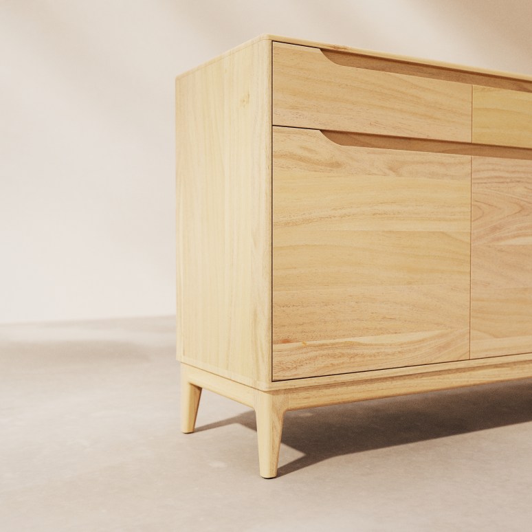 Gabrielle - Buffet en manguier massif clair 150 cm