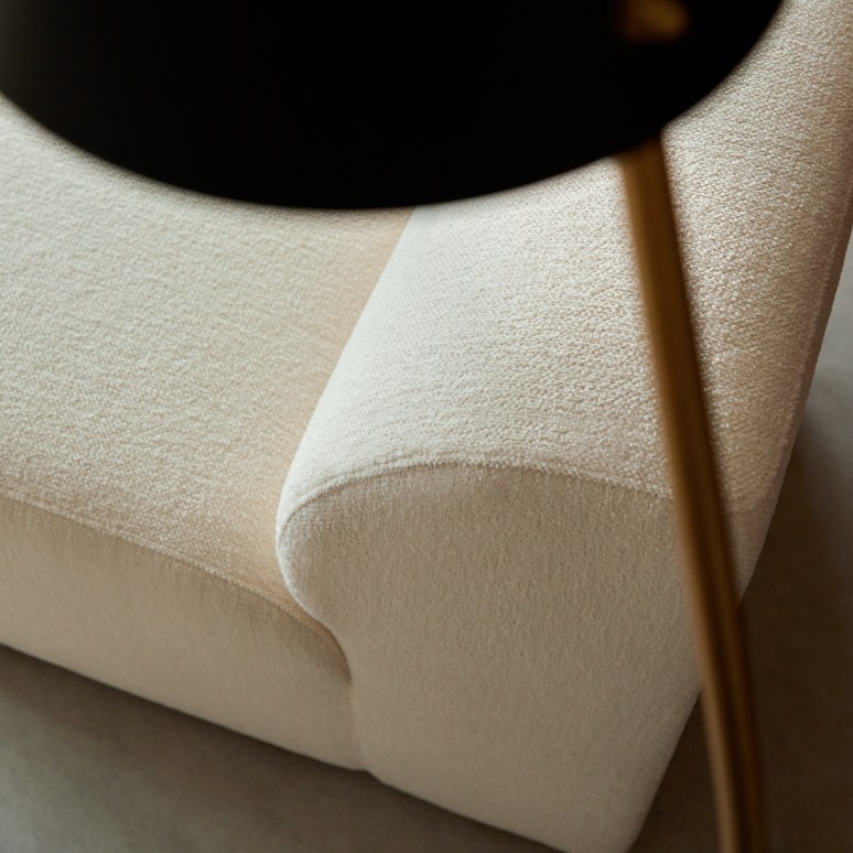 Vénus - Chauffeuse modulable en tissu écru, petit modèle