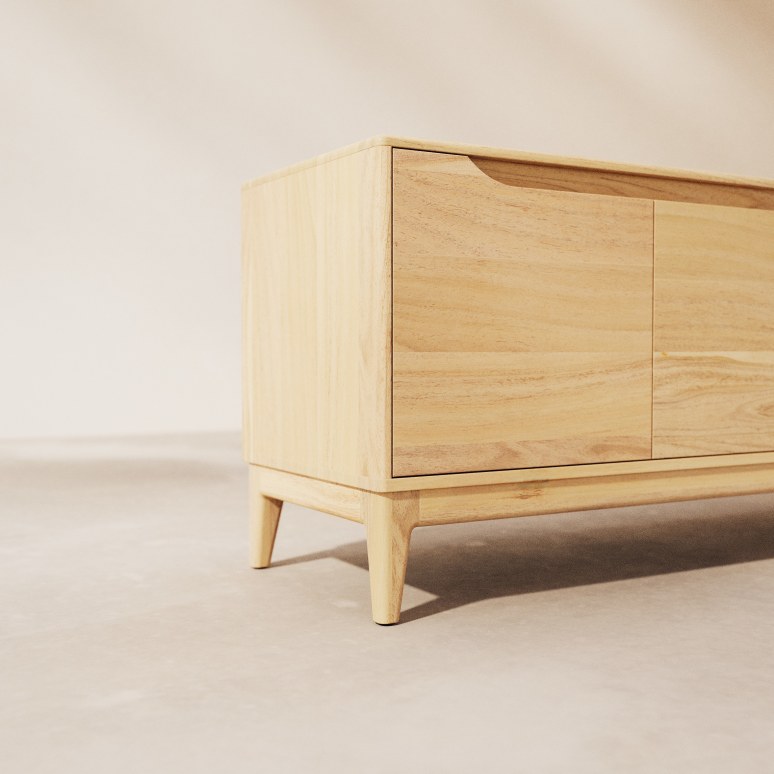 Gabrielle - Mueble de TV de mango macizo claro 160 cm