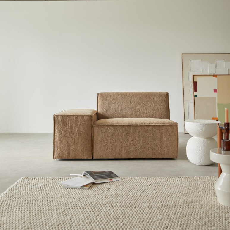 Dario - Modulair armleuning in camel stof