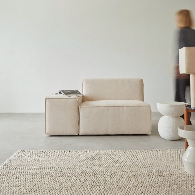 Dario - Brazo modular de tejido beige