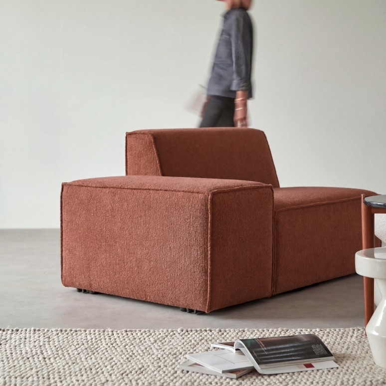 Dario - Accoudoir modulable en tissu acajou