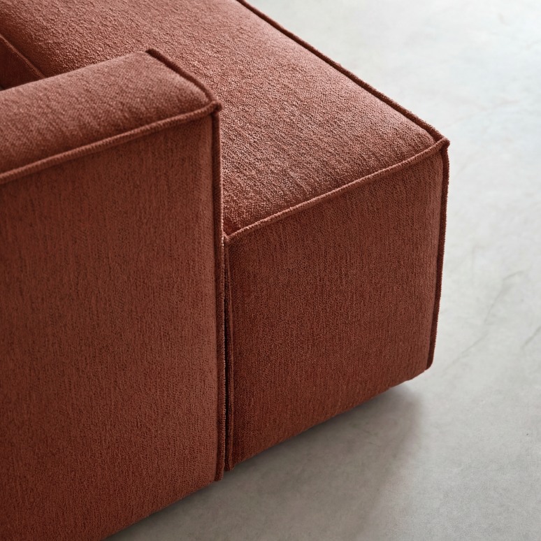 Dario - Accoudoir modulable en tissu acajou