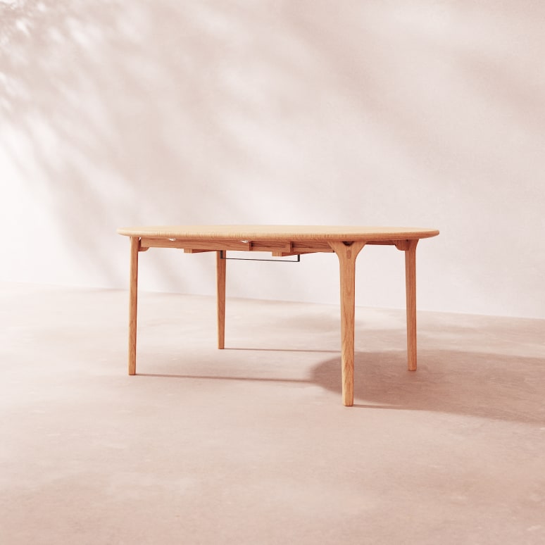 Clara - Table extensible en chêne massif ronde 4-8 pers.
