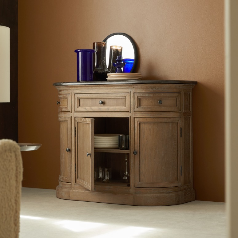 Louise - Sideboard in oak and stone, 110 cm