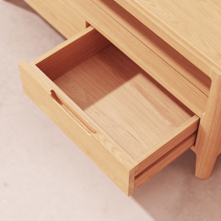 Arto - TV-Schrank aus massivem Eichenholz 100 cm