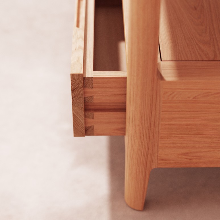 Arto - TV-Schrank aus massivem Eichenholz 100 cm