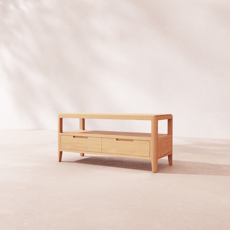 Arto - TV Stand in solid oak, 100 cm