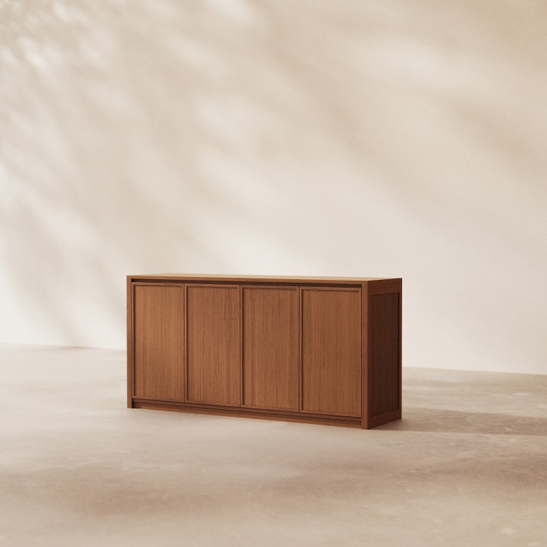 Jane - Buffet en teck massif foncé 160 cm