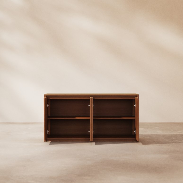 Jane - Buffet en teck massif foncé 160 cm