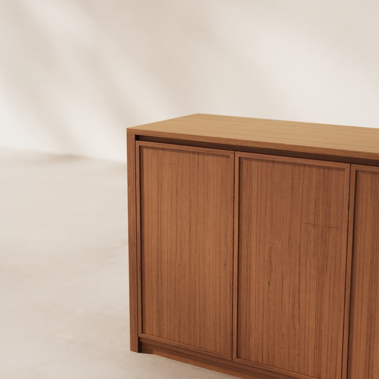 Jane - Sideboard in dark solid teak, 160 cm