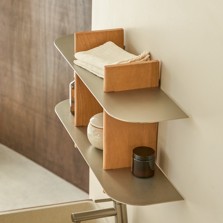 Isaia - Estantería de baño en mango y metal