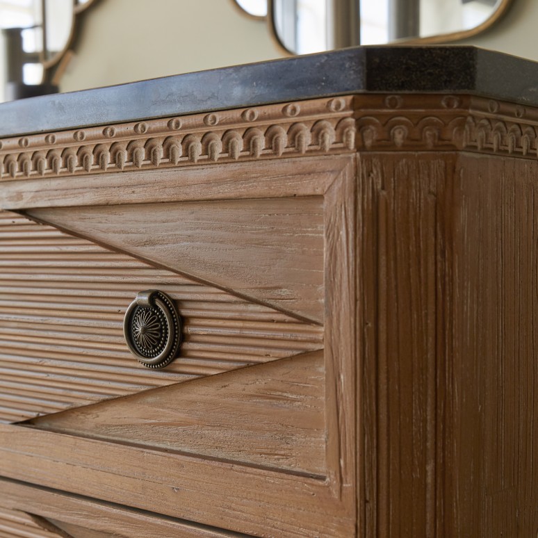 Emily - Mueble de baño de pino macizo y piedra 160 cm