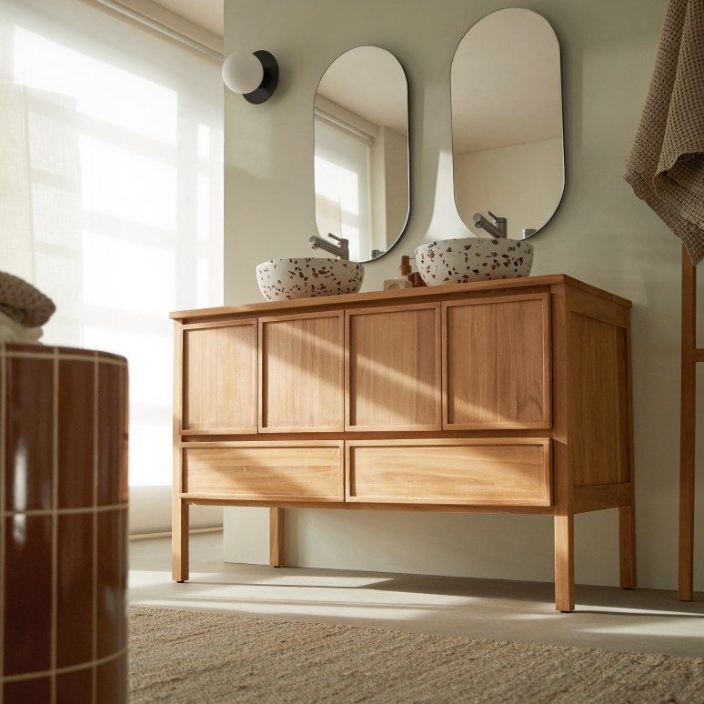 Jane - Mobile per il bagno in teak massello 120 cm