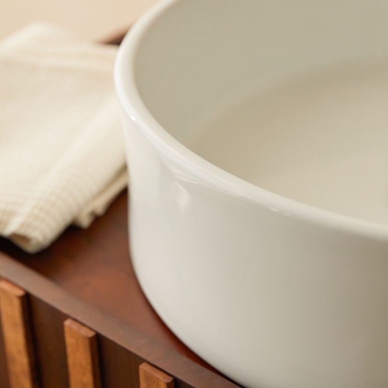 Gina - Washbasin in ceramic, round