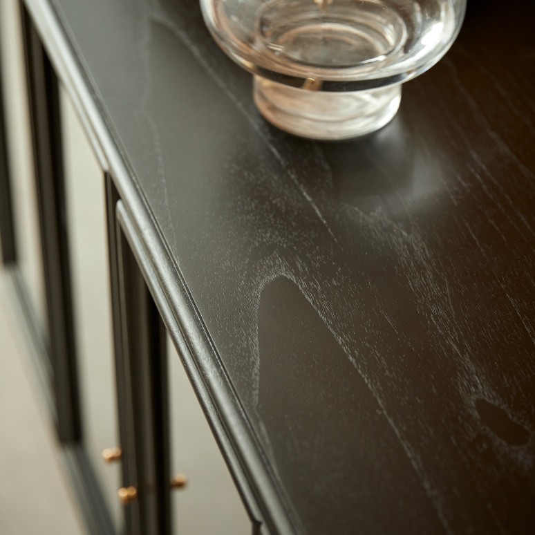 Anna - Low Glass-fronted Cabinet in Mindi 120 cm