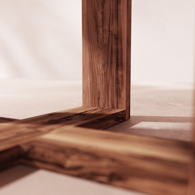 Rose May - Ronde tuintafel van massief acaciahout en ecrukleurig cement 4/6 pers.