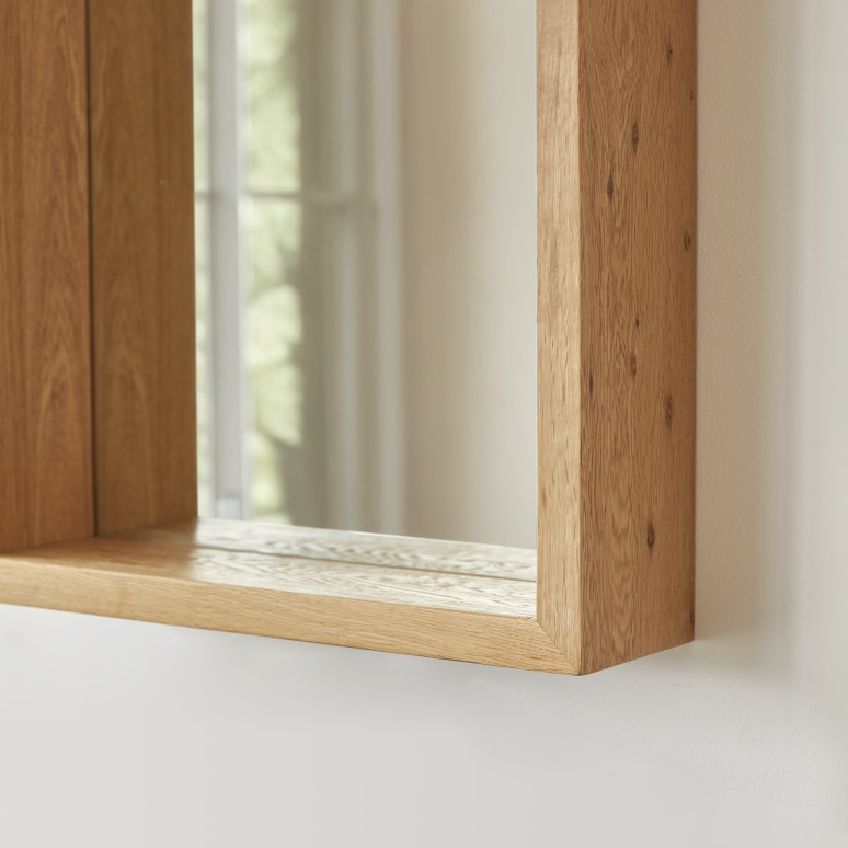 Easy - Specchio oggetti decorativi in rovere 70 x 45 cm