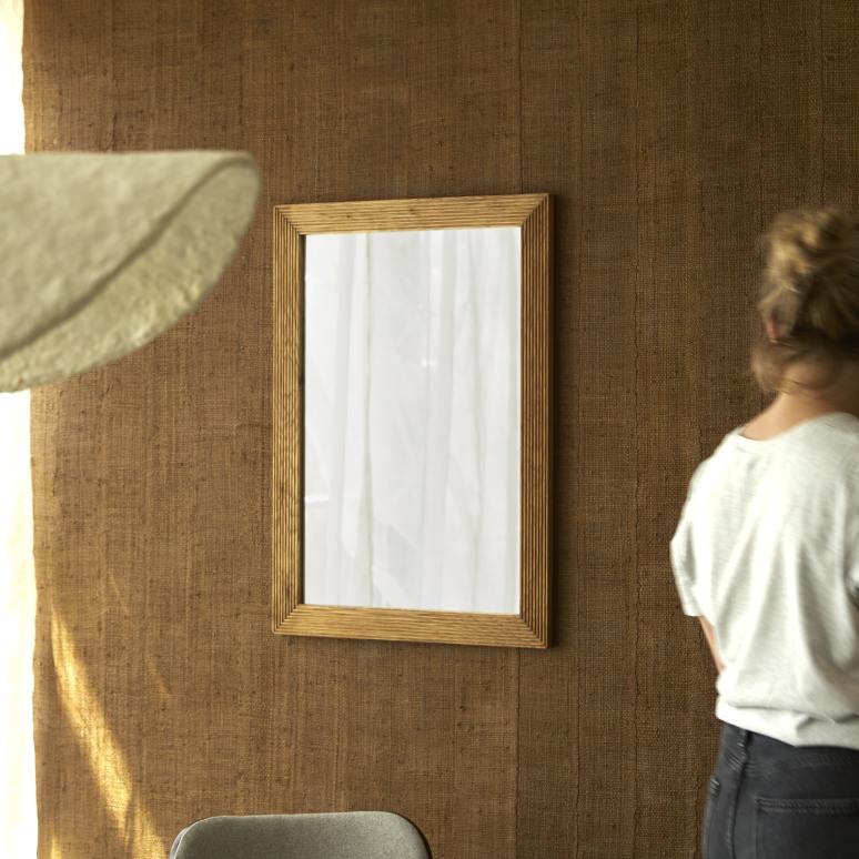 Karl - Miroir déco en chêne massif 70x50 cm