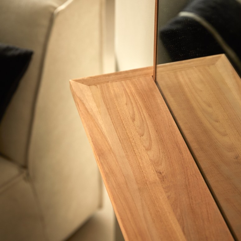 Galyno - Decorative mirror in solid teak, 75x45 cm