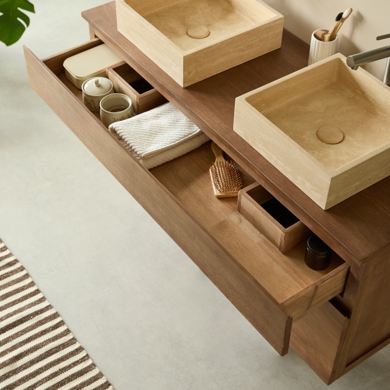 Jacob - Mueble lavamanos de caucho macizo 120 cm