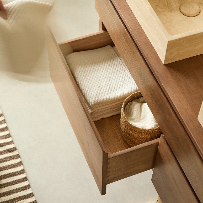 Jacob - Mueble lavamanos de caucho macizo 120 cm