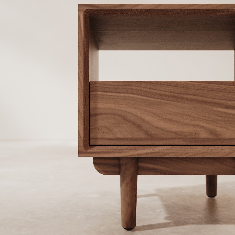 Ellie - Solid walnut bedside table