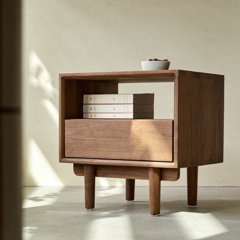 Ellie - Solid walnut bedside table